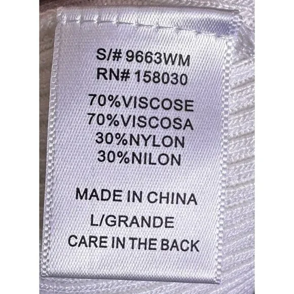 NWT 2Bella Cropped Ribbed Stretch Long Sleeve Top Snap Front L White Y2K Style - Picture 10 of 11